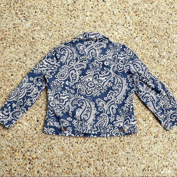 Charter Club Paisley Blue Button Down Jacket M - Picture 6 of 6